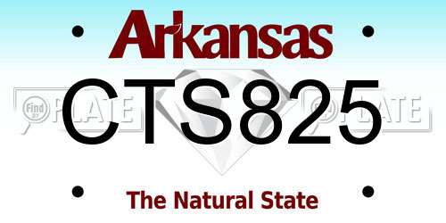 CTS825 Arkansas License Plate