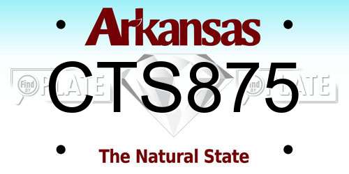 CTS875 Arkansas License Plate