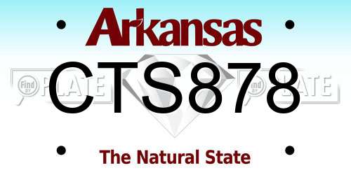 CTS878 Arkansas License Plate