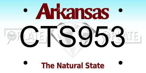 CTS953 Arkansas License Plate