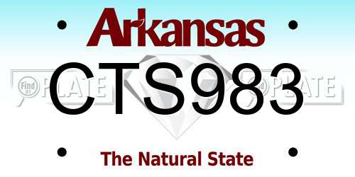 CTS983 Arkansas License Plate