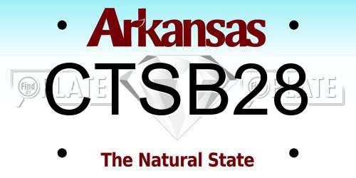 CTSB28 Arkansas License Plate