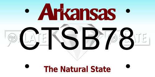 CTSB78 Arkansas License Plate