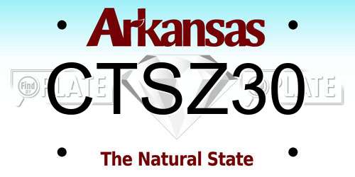 CTSZ30 Arkansas License Plate