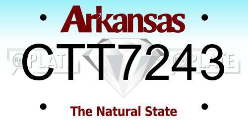 CTT7243 Arkansas License Plate
