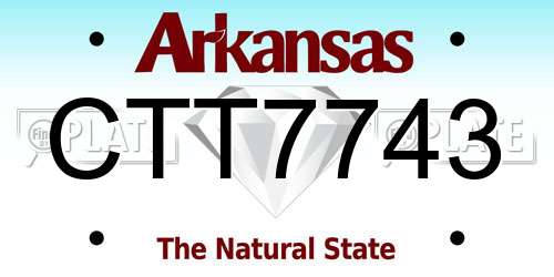 CTT7743 Arkansas License Plate