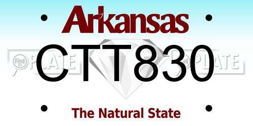 CTT830 Arkansas License Plate
