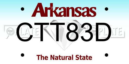 CTT83D Arkansas License Plate