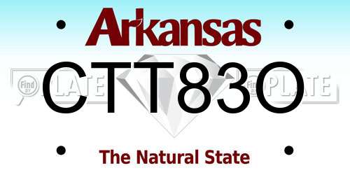 CTT83O Arkansas License Plate