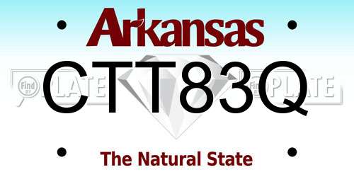CTT83Q Arkansas License Plate