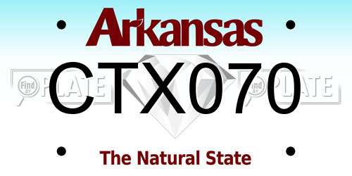 CTX070 Arkansas License Plate