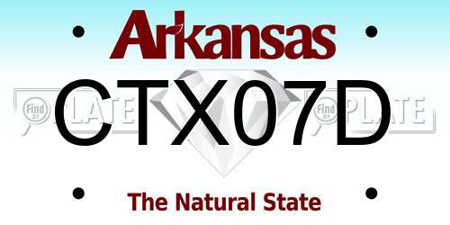 CTX07D Arkansas License Plate
