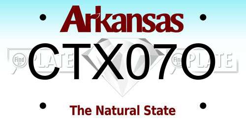 CTX07O Arkansas License Plate