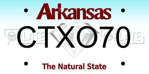 CTXO70 Arkansas License Plate