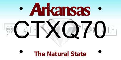 CTXQ70 Arkansas License Plate