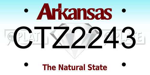 CTZ2243 Arkansas License Plate