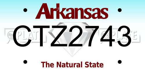 CTZ2743 Arkansas License Plate