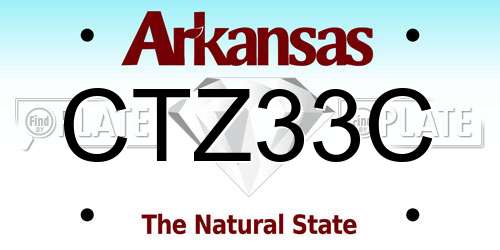 CTZ33C Arkansas License Plate