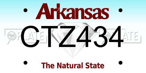 CTZ434 Arkansas License Plate