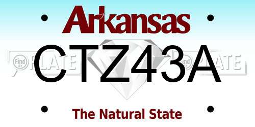 CTZ43A Arkansas License Plate