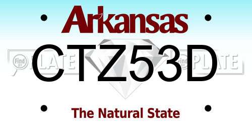 CTZ53D Arkansas License Plate
