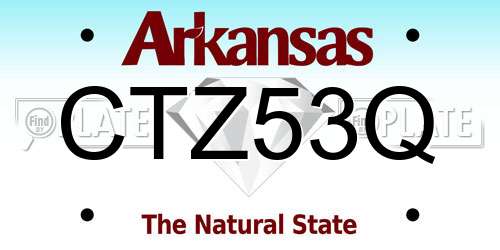 CTZ53Q Arkansas License Plate