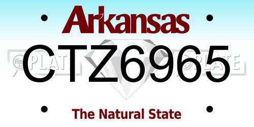 CTZ6965 Arkansas License Plate