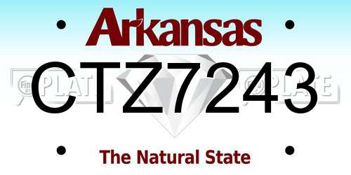 CTZ7243 Arkansas License Plate