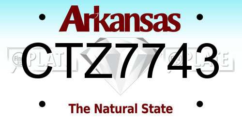 CTZ7743 Arkansas License Plate