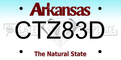 CTZ83D Arkansas License Plate