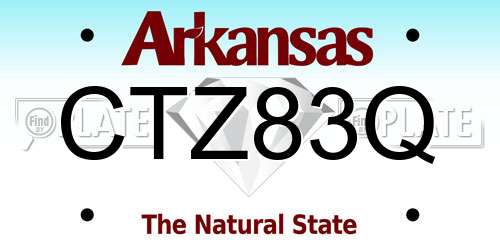 CTZ83Q Arkansas License Plate