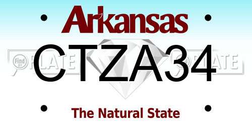 CTZA34 Arkansas License Plate