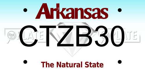 CTZB30 Arkansas License Plate