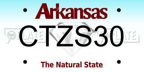 CTZS30 Arkansas License Plate