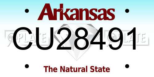 CU28491 Arkansas License Plate