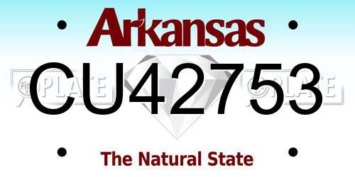 CU42753 Arkansas License Plate