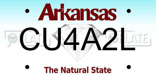 CU4A2L Arkansas License Plate