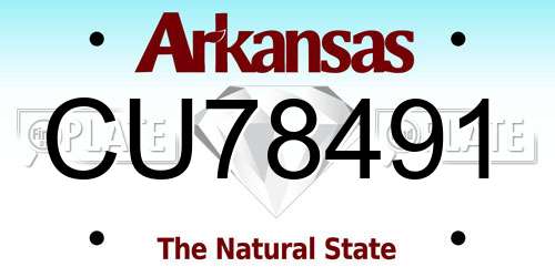 CU78491 Arkansas License Plate