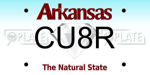 CU8R Arkansas License Plate