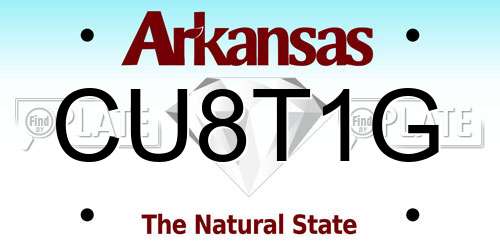 CU8T1G Arkansas License Plate