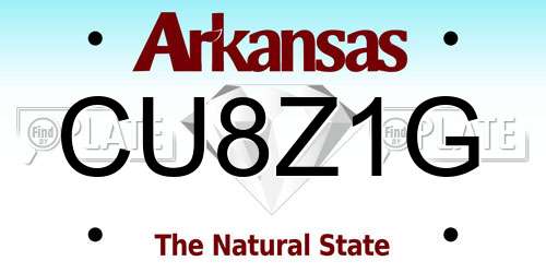 CU8Z1G Arkansas License Plate