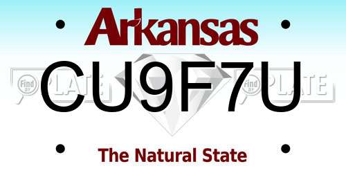 CU9F7U Arkansas License Plate