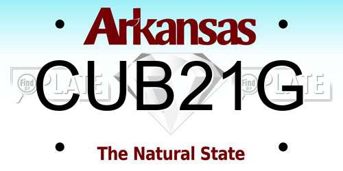 CUB21G Arkansas License Plate