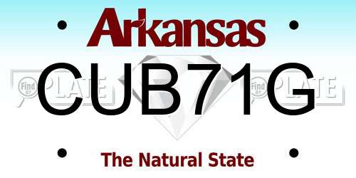CUB71G Arkansas License Plate