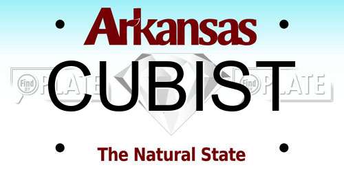 CUBIST Arkansas License Plate