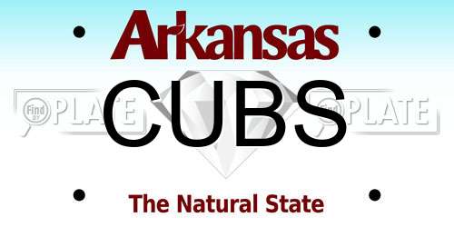 CUBS Arkansas License Plate