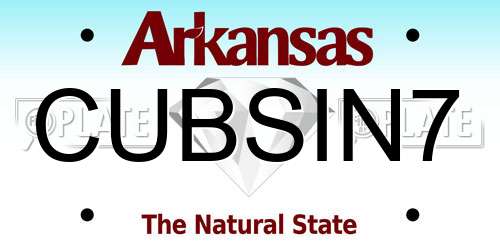 CUBSIN7 Arkansas License Plate