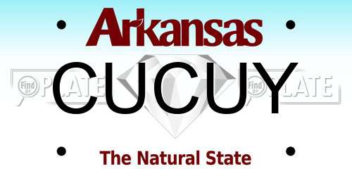 CUCUY Arkansas License Plate