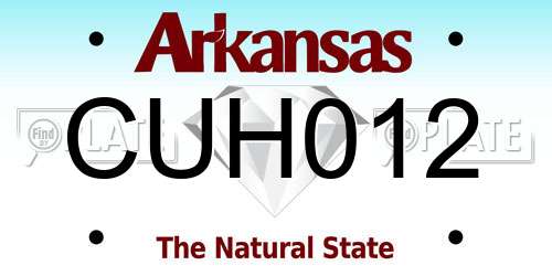 CUH012 Arkansas License Plate