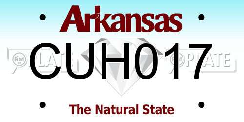 CUH017 Arkansas License Plate